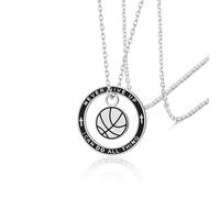 VASSAGO Collar de fútbol/baloncesto Never Give Up I Can Do All Things, colgante motivacional inspirador, joyería deportiva, regalos para hombres y mujeres, Adjustable, Acero inoxidable, No es una