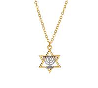 VASSAGO Collar de Hanukkah con estrella de David, collar de vela de menorá judía, joyería de Janucá, regalos religiosos judíos delicados para mujeres y niñas, Zinc