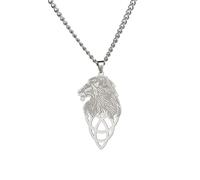 VASSAGO Collar de león para hombres y mujeres, nudo celta, collar con colgante de cabeza de león, collar de acero inoxidable, regalo para padre, hermano, marido, hijo, Acero inoxidable