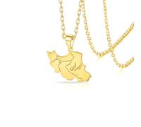 VASSAGO Collar De Mapa De Irán Con Paloma De La Paz Abrazo Bandera De Color Cz De Acero Inoxidable Colgante Patriótico Iraní Joyería Persa Regalo Para Mujeres Y Hombres