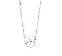 VASSAGO Collar de mapa del mundo, colgante de mapa de la Tierra, collar de país, dije de planeta, regalo de relación a larga distancia para mujeres, niñas y hombres, Acero inoxidable