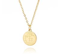 VASSAGO Collar de mapa del mundo, colgante de mapa de la tierra, collar de país, dije de planeta, relación de larga distancia, regalo para mujeres, niñas y hombres, Acero inoxidable