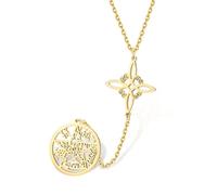 VASSAGO Collar de nudo de brujas Tetragrammaton Pentagram Collares Colgante de nudo celta Protección de la brujería Pagan joyería irlandesa para las mujeres los hombres (Collar Nudo de Bruja-G)