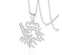 VASSAGO Collar de oso koala de acero inoxidable, bonito colgante de animales, regalo para mujeres, adolescentes y amantes de los animales, talla única, Acero inoxidable, No es una piedra preciosa