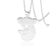 VASSAGO Collar de oso koala de acero inoxidable, bonito colgante de animales, regalo para mujeres, adolescentes y amantes de los animales, talla única, Acero inoxidable, No es una piedra preciosa