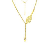 VASSAGO Collar de raqueta de tenis para mujer y hombre, acero inoxidable, colgante de tenis, regalo deportivo, joyas para los amantes del deporte adolescente, talla única, Acero inoxidable, No es una