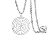 VASSAGO Collar de rueda de Hekate, collar de diosa Hekate con colgante de estrofalos y collar de símbolo de Hecate, collar de acero inoxidable, rueda de Hecate, amuleto pagano