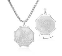 VASSAGO Collar de San Miguel en acero inoxidable, colgante de amuleto, joyería ajustable