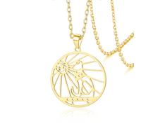 VASSAGO Collar egipcio Ankh Acero inoxidable Bastet Gato Ojo de Horus Colgante Collar Egipto Bastet Joyas Regalos para mujeres Hombres (Gato Bastet dorado)