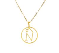 VASSAGO Collar gótico de cadena Uriel con sello de arcángel grabado, amuleto talismán, ángel, gargantilla ancha, joyería vintage para hombres, Acero inoxidable, No es una piedra preciosa