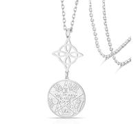 VASSAGO Collar Nudo de las brujas Tetragrammaton Pentagram Colgante Nudo Celta de Doble Protección Witchcraft Pagan Irish Jewelry Para Mujeres Hombres (Plata 5)