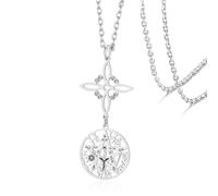 VASSAGO Collares con nudo de bruja, tetragrammaton y pentagrama Colgante con nudo celta Doble protección Brujería Amuleto pagano Joyería irlandesa para mujeres y hombres (doble protección de plata)