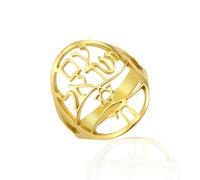 VASSAGO Estrella de David anillo de acero inoxidable judío Chai anillos Am Yisrael hebreo amuleto joyería regalo para mujeres hombres