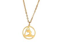 VASSAGO Gimnasta encanto collar gimnasia regalos para niñas mujeres flipping gimnasia deporte corazón collar joyería regalos para gimnastas entrenadores deporte bailarina