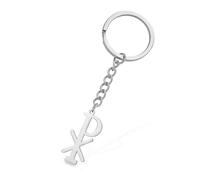 VASSAGO Llavero de Cristo de Chi Rho Llavero Christogram Alpha Omega PX XP Symbol Jesus Christian Joyería Religiosa Mujer (Plata)