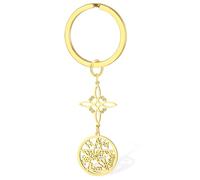 VASSAGO Llavero de nudo de bruja llavero de pentagrama diseño de nudo celta protección de brujería joyería pagana para mujer (Oro 1)
