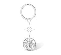 VASSAGO Llavero de nudo de bruja Tetragrammaton Pentagrama Llavero Celta Nudo Llavero, Plata 2