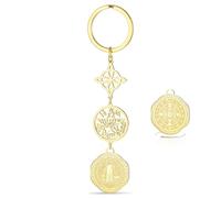 VASSAGO Llavero de triple protección con nudo de bruja Tetragrammaton pentagrama y San Benito amuleto de brujería y joya