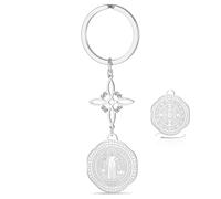 VASSAGO Llavero de triple protección con nudo de bruja Tetragrammaton pentagrama y San Benito amuleto de brujería y joya