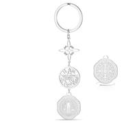 VASSAGO Llavero de triple protección con nudo de bruja Tetragrammaton pentagrama y San Benito amuleto de brujería y joya