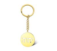 VASSAGO Llavero hebreo Tetragrammaton Llavero Nombre de Dios Colgante Judío Hanukkah Amuleto Joyería de Bendición Religiosa (G-Jehová)
