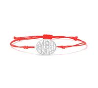 VASSAGO Pulsera Ayatul Kursi para hombre y mujer ajustable de cuerda trenzada islámica musulmana con versículo del Corán pulsera protectora de acero inoxidable (Cordón plateado y rojo 1)