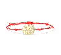 VASSAGO Pulsera Ayatul Kursi para hombre y mujer ajustable de cuerda trenzada islámica musulmana con versículo del Corán pulsera protectora de acero inoxidable (Cordón dorado y rojo 1)