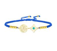 VASSAGO Pulsera Con Nudo De Brujas Pulsera Con Tetragrammaton Y Pentagrama Colgante De Turquesa Con Nudo Celta Nombre De Dios Cordón Trenzado Ajustable Protección Brujería Joyería Pagana
