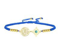 VASSAGO Pulsera Con Nudo De Brujas Pulsera Con Tetragrammaton Y Pentagrama Colgante De Turquesa Con Nudo Celta Nombre De Dios Cordón Trenzado Ajustable Protección Brujería Joyería Pagana