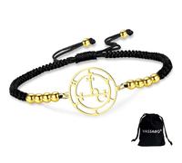 VASSAGO Pulsera con sello de Lilith hecha a mano ajustable cuerda trenzada pulseras lilith diosa pagana mitología pagana brujería amuleto gótico amuleto de la suerte regalo para mujer (G-B Schnur)