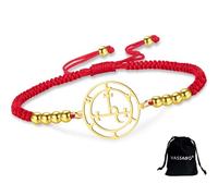 VASSAGO Pulsera con sello de Lilith hecha a mano ajustable cuerda trenzada pulseras lilith diosa pagana mitología pagana brujería amuleto gótico amuleto de la suerte regalo para mujer (Cadena G-R)