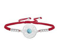 VASSAGO Pulsera de acero inoxidable con colgante de hécate ajustable hecha a mano con cuentas trenzadas de colores para mujeres y hombres Talla única (plata-cuerda roja)