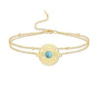 VASSAGO Pulsera de acero inoxidable con colgante de hécate ajustable hecha a mano con cuentas trenzadas de colores para mujeres y hombres Talla única (oro-recubierto)