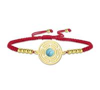 VASSAGO Pulsera de acero inoxidable con colgante de hécate ajustable hecha a mano con cuentas trenzadas de colores para mujeres y hombres Talla única (oro-cuerda roja)