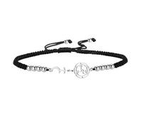 VASSAGO Pulsera De Acero Inoxidable Con El Símbolo De Lilith Cordón Trenzado Ajustable Cruz Lunar Y Sigilo De Lilith Joyas Góticas De Brujería Para Mujeres Y Hombres