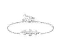VASSAGO Pulsera de acero inoxidable con trébol de cuatro hojas para mujer, pulsera de la suerte de malla, joyería regalo de moda para mujer, One Size, Acero inoxidable, Sin gema