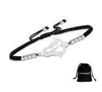 VASSAGO Pulsera de la Virgen María para mujer, de acero inoxidable, hecha a mano, cuerda trenzada cristiana, regalo religioso para confirmación, bautizo, primera comunión, Adjustable, Acero inoxidable