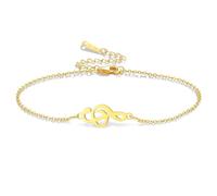 VASSAGO Pulsera de notas musicales para mujeres y hombres nota musical hecha a mano ajustable cuerda trenzada abalorios joyería musical regalos para músicos amantes de la música profesores (Oro 1)