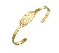 VASSAGO Pulsera de nudo celta de acero inoxidable con nudo de amor infinito, brazalete irlandés de buena suerte, pulsera de amistad, regalo de joyería para mujer, talla única, Acero inoxidable, No es