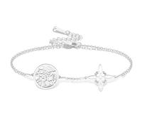 VASSAGO Pulsera de nudo de bruja pulsera de pentagrama de tetragramatón colgante de nudo celta amuleto de protección joyería pagana irlandesa para mujeres y hombres (Plata 1)
