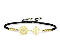 VASSAGO Pulsera de nudo de bruja Tetragrammaton Pentagrama Pulsera Celta Nudo Colgante Nombre de Dios Cuerda Trenzada Ajustable Protección Brujería Joyería Pagana para Mujer y Hombre (G-B string)
