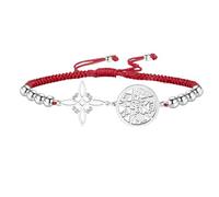 VASSAGO Pulsera de nudo de bruja Tetragrammaton Pentagrama Pulsera Celta Nudo Colgante Nombre de Dios Cuerda Trenzada Ajustable Protección Brujería Joyería Pagana para Mujer y Hombre (S-R string2)