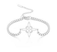VASSAGO Pulsera de nudo de bruja Tetragrammaton Pentagrama Pulsera Nudo Bruja Colgante de Nudo Celta Ajustable Protección Brujería Joyería Pagana para Mujeres y Hombres, talla única, Acero inoxidable