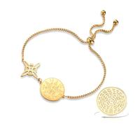 VASSAGO Pulsera de nudo de bruja Tetragrammaton Pentagrama Pulsera Nudo Bruja Colgante de Nudo Celta Ajustable Protección Brujería Joyería Pagana para Mujeres y Hombres, talla única, Acero inoxidable