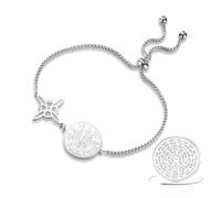 VASSAGO Pulsera de nudo de bruja Tetragrammaton Pentagrama Pulsera Nudo Bruja Colgante de Nudo Celta Ajustable Protección Brujería Joyería Pagana para Mujeres y Hombres, talla única, Acero inoxidable