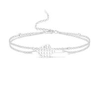 VASSAGO Pulsera de raqueta de tenis para mujeres y hombres, de acero inoxidable, delicada y ajustable, pulsera de eslabones deportivos, joyería de cuerda, regalos para adolescentes e hijas jugadores
