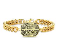 VASSAGO Pulsera de San Miguel para hombres y mujeres, de acero inoxidable, colgante de San Miguel Arcángel, medallón de protección, medalla de protección católica, joyería religiosa, Acero inoxidable
