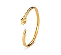 VASSAGO Pulsera de serpiente abierta pulsera rígida rígida serpiente envolvente bypass pulsera ajustable pulsera animal pulsera serpiente mano joyería para mujeres niñas, Talla única, Metal, No es una