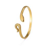 VASSAGO Pulsera de Serpiente Ajustable - Brazalete Abierto de Animales - Joyería de Mano para Mujeres y Niñas - Acero Inoxidable