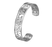 VASSAGO Pulsera de terapia magnética vintage nórdico Viking Runas para el cuidado de la salud para hombres y mujeres, Metal,